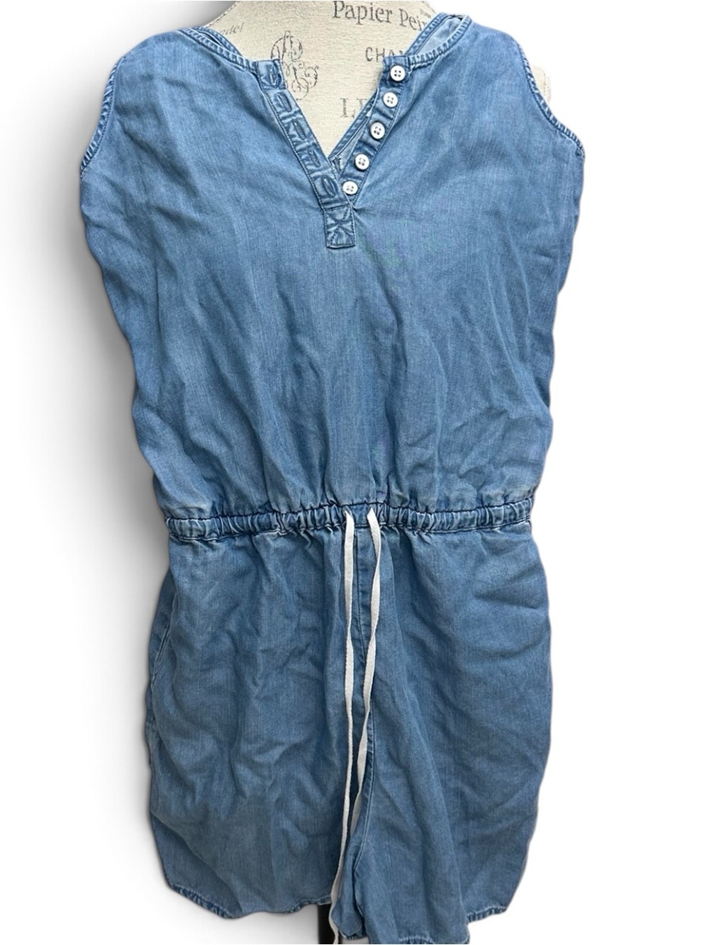 Summer romper - Soft blue jeans jumpsuit small size